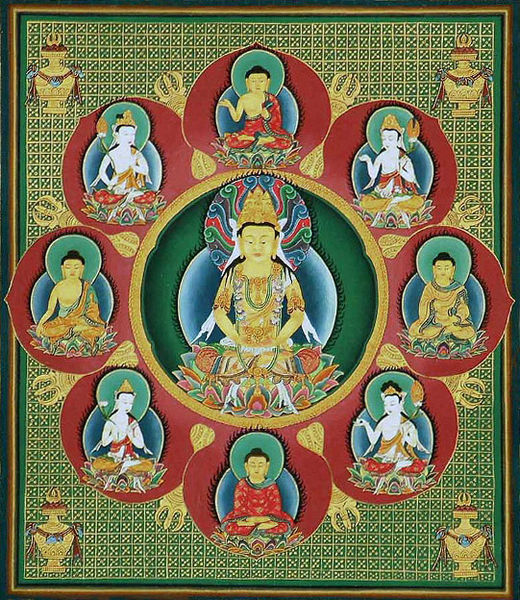 Center of a Garbhadhatu (Sanskrit) or Taizo-kai (Japanese) - Mandala.